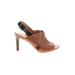 Franco Sarto Heels: Slingback Stilleto Casual Brown Print Shoes - Women's Size 6 1/2 - Open Toe