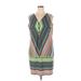 db established 1962 Casual Dress - Mini V Neck Sleeveless: Green Dresses - Women's Size 1X