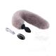 BAOMAZ4 Anal Vibrator Anal Plug Butt Plug with Fox Tail Remote Control 10 Frequency Anal Fox Tail Silicone Anus Dilator Anal Vibrators Vibration Masturbator Sex Toy for Women Men (Color : Grau)