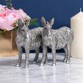 The Leonardo Collection Twin Donkeys Ornament, Silver Reflections Standing Donkey Figurine