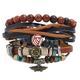 Wrap Bracelet Set Vintage Woven Leather Handmade Beaded?Handmade Bracelets for Men Women Unisex Punk Wristbands Wrist Rope