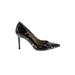 Ann Taylor Heels: Pumps Stilleto Cocktail Party Black Animal Print Shoes - Women's Size 7 1/2 - Pointed Toe