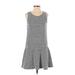 Ann Taylor LOFT Casual Dress - DropWaist: Gray Stripes Dresses - Women's Size X-Small