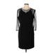 Alex Evenings Casual Dress - Sheath Crew Neck 3/4 sleeves: Black Print Dresses - Women's Size 14