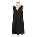 Gap Casual Dress - Mini V Neck Sleeveless: Black Color Block Dresses - Women's Size Small