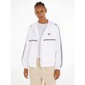 Windbreaker TOMMY JEANS CURVE "TJW CHICAGO TAPE WINDBREAKER EXT" Gr. 4XL, weiß (white) Damen Jacken Outdoorjacken