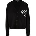 Strickpullover URBAN CLASSICS "Herren Initials Cardigan" Gr. 4XL, schwarz (black) Herren Pullover V-Ausschnitt-Pullover