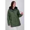 Regenjacke DEPROC ACTIVE "Friesennerz HALIFAX UMBRELLA", Damen, Gr. 48 (XL), grün (dunkelgrün), Obermaterial: 100% Polyurethan; Futter: 100% Polyester, casual, figurumspielend, Langarm gerader Abschluss mit Druckknopf, Jacken, auch in Großen Größen...