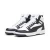 Sneaker PUMA "Rebound Sneakers Erwachsene", Gr. 47, schwarz-weiß (weiß schwarz shadow gray), Obermaterial: Synthetik; Futter: Textil; Innensohle: Keine Angabe, Textil; Laufsohle: Gummi, Schuhe