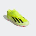 Fußballschuh ADIDAS PERFORMANCE "X CRAZYFAST LEAGUE LACELESS FG" Gr. 34, gelb (team solar yellow 2, core black, cloud white) Schuhe Fußballschuhe