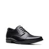 Schnürschuh CLARKS "Howard Cap", Herren, Gr. 46, schwarz, Leder, elegant, Schuhe Derbyschuh Business-Schnürer, in eleganter Optik, Freizeitschuh, Halbschuh, Schnürschuh