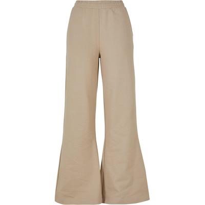 Jogginghose URBAN CLASSICS "Urban Classics Damen Ladies Organic Ultra Wide Sweat Pants", Damen, Gr. L, US-Größen, beige (wetsand), 100% Baumwolle, unifarben, oversize, Hosen Image