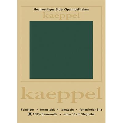 Spannbettlaken KAEPPEL "Spannbettlaken Biber", grün, B:140-160cm L:200cm, Biber, Obermaterial: 100% Baumwolle, Laken, 100% Baumwolle, kuschelig weich ideal für Winter Image