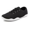 Sneaker LASCANA, Damen, Gr. 45, schwarz-weiß (schwarz), Obermaterial: 100% Textilmaterial. Decksohle: 100% Textilmaterial. Laufsohle: 100% Synthetik, unifarben, casual, Schuhe, mit ultraflache Sohle, superleicht, Schnürhalbschuhe, Unisex VEGAN