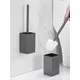 Porte-brosse de toilette noir avec brosse ensemble de porte-brosse en aluminium gris et blanc