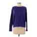 Zara Pullover Sweater: Purple Color Block Tops - Women's Size Small