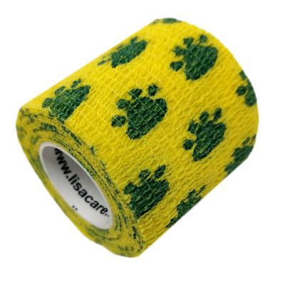 LisaCare Kohäsive Bandage 5cm - Tatze Gelb 2 St Bandage(s) Image