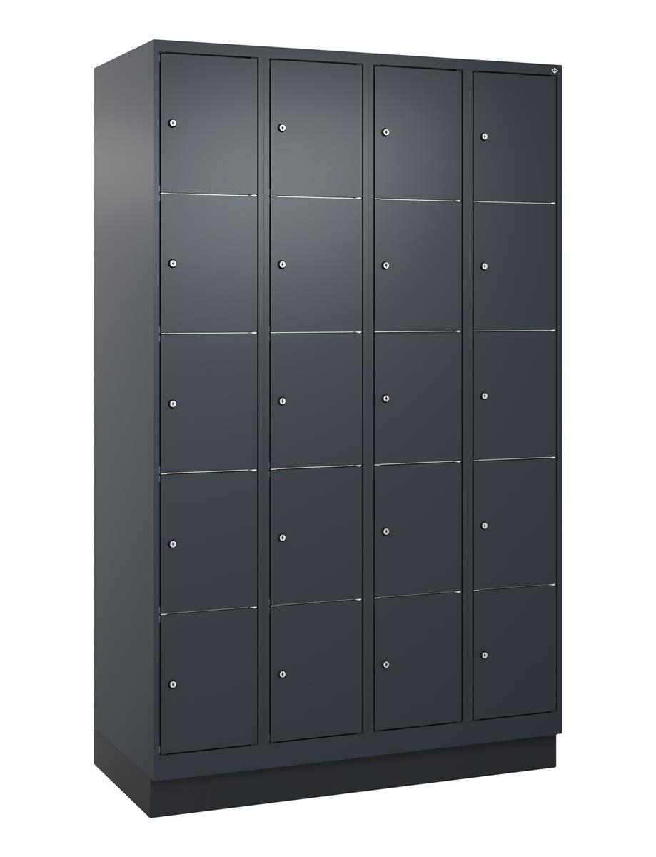 C+P Schließfachschrank Classic PLUS, Sockel, 4 Abteile, 1950x1200x500mm, 7016/70 Image