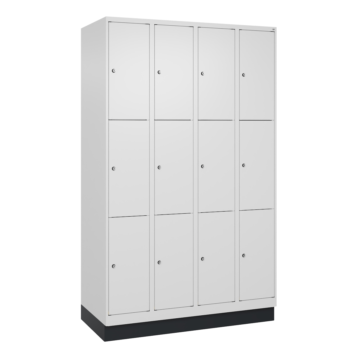 C+P Schließfachschrank Classic PLUS, Sockel, 4 Abteile, 1950x1200x500mm, 9016/90 Image