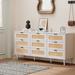 Bay Isle Home™ Ulus 9 Drawer 63" W Dresser Wood/Wicker/Rattan in White | 30.3 H x 63 W x 15.7 D in | Wayfair 42C90BA52F4E4F48A77BA7C4BD550ADB