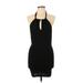 Beginning Boutique Casual Dress - Bodycon Keyhole Sleeveless: Black Print Dresses - Women's Size 10