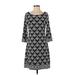 White House Black Market Casual Dress - Sheath Boatneck 3/4 sleeves: Black Dresses - Women's Size Small