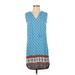 BeachLunchLounge Casual Dress - Shift V Neck Sleeveless: Blue Dresses - Women's Size X-Small