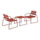 Set de jardin bas relax terracotta acier 2 chaises