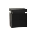 Wrought Studio™ Modern Nightstand Set Of 2, 20.6"LED Bedside Table Cabinet w/ 2 High Gloss Chest Of Drawers in Black | Wayfair