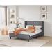 Latitude Run® Upholstered Platform Bed Frame w/ Wingback Headboard Metal in Gray | Queen | Wayfair A83FB4FB7343446CB2DA7163AA81168B