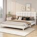 Mercer41 Isenia Platform Bed Upholstered/Velvet in White | 36.59 H x 60.19 W x 80.81 D in | Wayfair D17E1B721506423C843555559A05C83B