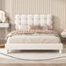 House of Hampton® Hebbe Upholstered Platform Bed in White | Twin | Wayfair 334766F3477143BDB8FF65D6E277206F