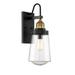 Savoy House 5-2066-51 Macauley Outdoor Vintage Wall Lantern in Black with Warm Brass Accents (5 W x 14 H)