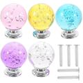 European Crystal Handle Drawer Furniture Hardware Single Hole Bubble Ball Cabinet Door Color 5pcs Metal Pulls Cupboard