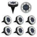 Solar Outdoor Garden Ground Light Recessed Solar Spotlight for Paths Decks Underground Patio White Light Pack of 8