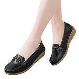 TOWED22 Women s Slip on Flats Classy Round Toe Solid Classic Mary Jane Ballet Dance Shoes Soft Comfortable PU Flat Shoes(Black 8.5)