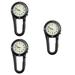 3pcs Hemobllo 1PC Clip-on Watch Night Light Alloy Unisex Backpack Buckle Belt Watch Black With White Dial For Doctors Nurses Climbing (Black)