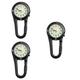 3pcs Hemobllo 1PC Clip-on Watch Night Light Alloy Unisex Backpack Buckle Belt Watch Black With White Dial For Doctors Nurses Climbing (Black)