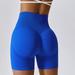 Summer Nylon Spandex Short Compression Gym Running High Waisted Seamless Shorts for Women Blue Activewear Women s Fitness Yoga Waist Soft Spandex Riding Dance Volleyball Hip Lift S