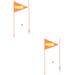 2 Sets Reflective Pennant Bikes Glass Flag Holder Handlebar Accessories for Kids Pvc Child