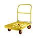 Industrial Folding Push Hand Truck on Wheels Steel Heavy Duty Dolly with Handle Rolling Platform Cart for Home Office Warehouse Garage Workshops Schools Garden 440 lb Capacity Yellow