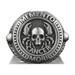 Cancer Memento Mori Zodiac Ring Engraved Mens Signet Ring in Sterling Silver Male Gothic Ring For Best Friend Cool Skull Ring For Men