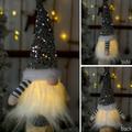 Gnomes Christmas Decorations with LED Light Handmade Glowing Swedish Xmas Gnomes Tomte Plush Ornaments Scandinavian Santa Elf Dolls Faceless Doll for Holiday Party Decor