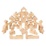 Wooden Building Block Shapes Child 100 Pcs to Stack Log Bamboo Toy Playset Playsets for Toddlers Small Toys