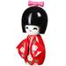 Red Birch Japanese Folk Kimono Doll Decorative Ornaments Mustard Seeds Little Girl