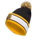 Men's adidas Black Boston Bruins Team Stripe Cuffed Knit Hat with Pom