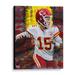 Patrick Mahomes Kansas City Chiefs Stretched 16" x 20" Embellished Canvas Giclee Print - Art by Cortney Wall
