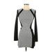 Divided by H&M Casual Dress - Sweater Dress: Gray Chevron/Herringbone Dresses - Women's Size 4