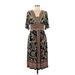 Jones New York Casual Dress - Midi: Black Paisley Dresses - Women's Size 6