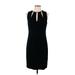 Elie Tahari Casual Dress - Sheath Keyhole Sleeveless: Black Print Dresses - Women's Size 8